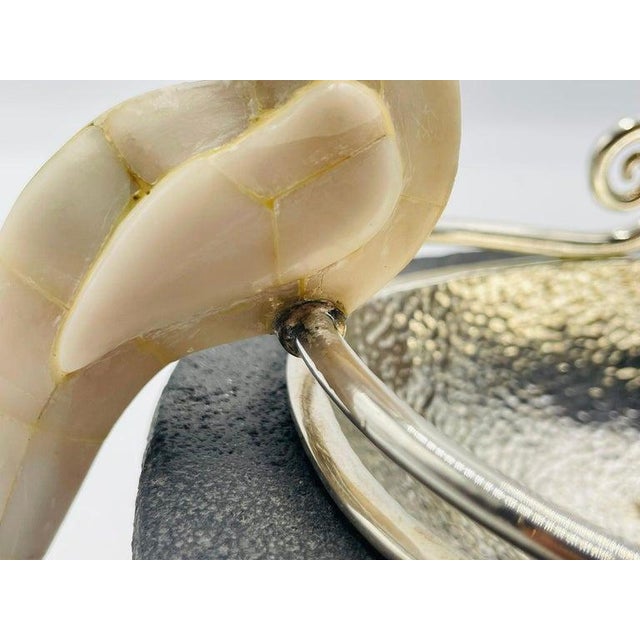 Emilia Castillo Cockatoo Silver Bowl With Volcanic Rock Base, 1980s For Sale - Image 12 of 18