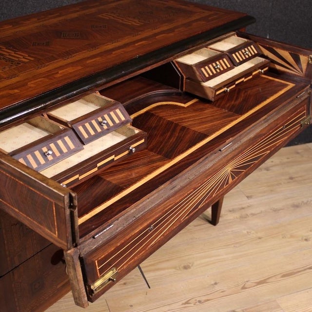 Italian Louis XVI Style Inlaid Commode, 1950 For Sale - Image 6 of 13