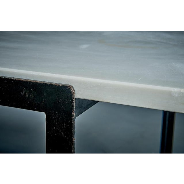 Metal T-Angle Coffee Table with Marble Top from Knoll International, 1960s For Sale - Image 7 of 11