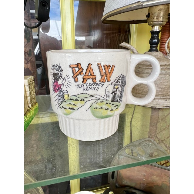Vintage Mid-Century Modern Ceramic Hillbilly "Paw" Novelty Coffee Mug - Made in Japan For Sale - Image 4 of 6