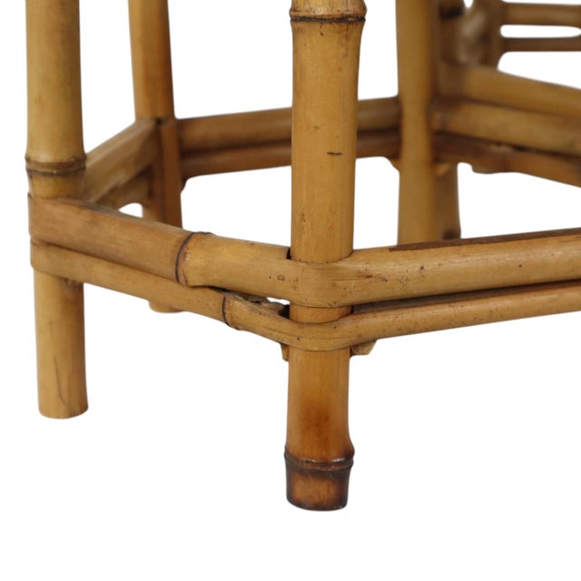 Brown Vintage Bamboo and Rattan Nesting Tables, 1960s, Set of 3 For Sale - Image 8 of 16