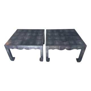 1980s Pair of Large Shagreen Cocktail/Coffee Tables For Sale