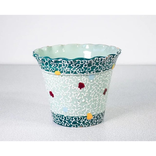 Ceramic vase and santarelli enamel. Italy, 50s origin italy period 50s brand ceramics santarelli alfredo santarelli...