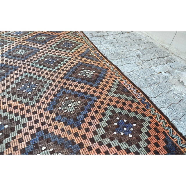 1960s Anatolian Handknotted Vintage Tribal Kilim For Sale - Image 9 of 11