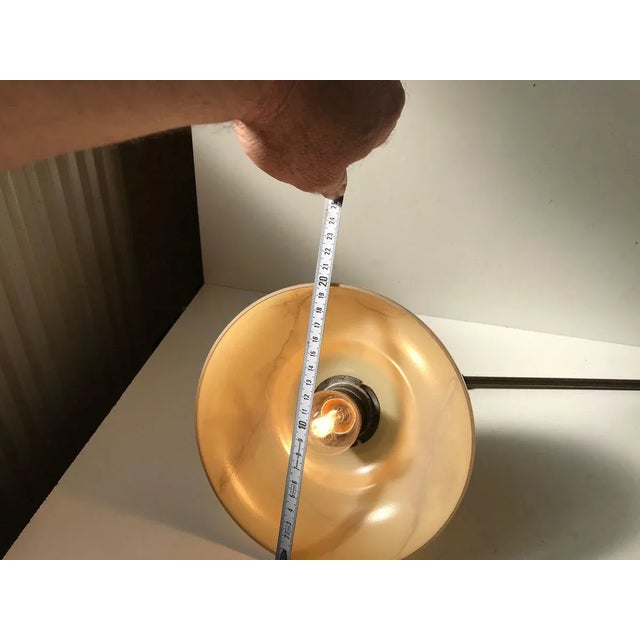 Danish Functionalist Wall Light in Brass & Marble Glass by Th. Valentiner, 1950s For Sale - Image 10 of 12