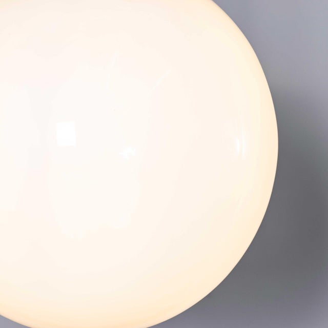 Metal Plain Opaline Pendant in Glass, 1950s For Sale - Image 7 of 12