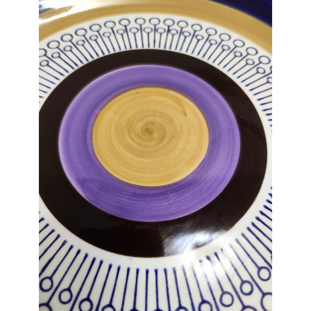 1970s Lacquered Ceramic Dessert Plate by Antonia Campi for Richard Ginori, Italy, 1970s For Sale - Image 5 of 10
