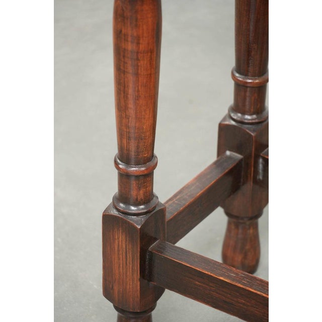 Antique English Oval Oak Side Table, Early 20th Century For Sale - Image 12 of 13