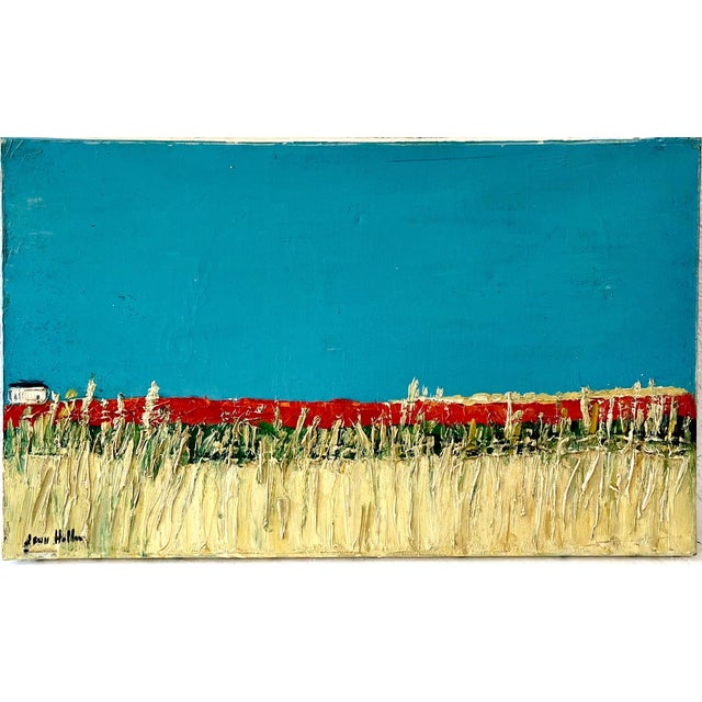 Jean Helleu, French Semi Abstract Expressionist Color Field Impasto Oil Painting Jean Helleu, c.1950's For Sale