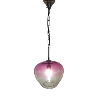 Vintage Pendant Lamp with Lilac-Colored Glass Shade, 1990s For Sale