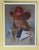Elegant watercolor painting of a beautiful woman in red cowboy hat, originally painted by Texas artist, signed . Nice hand...