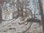 Rustic 1956 Tonal Folk Art Winter Forest Landscape Painting For Sale - Image 3 of 8