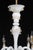 Mid 20th Century Vintage White Glass Gold 6 S Arm Chandelier For Sale - Image 5 of 16
