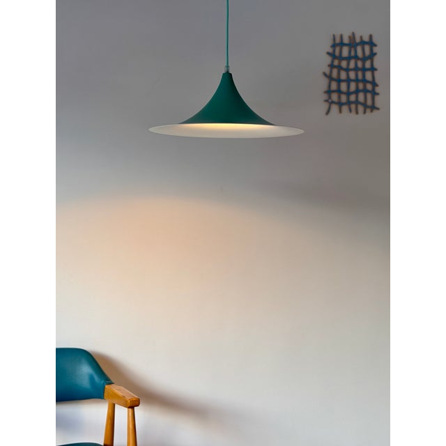 1970s Turquoise Semi-Pendant by Claus Bonderup & Torsten Thorup for Lyfa, Denmark, 1968 For Sale - Image 5 of 18