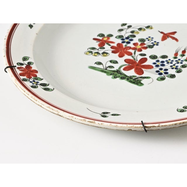 Cream Antique Hand-Painted Plate from Boch Luxembourg, 1800 For Sale - Image 8 of 10