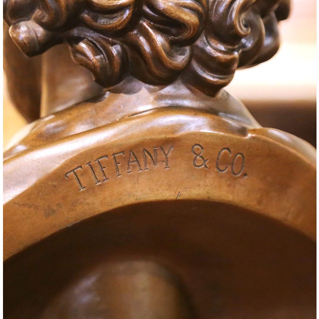 Bronze 19th Century American Tiffany & Co. Bronze Bust of William Shakespeare For Sale - Image 8 of 11