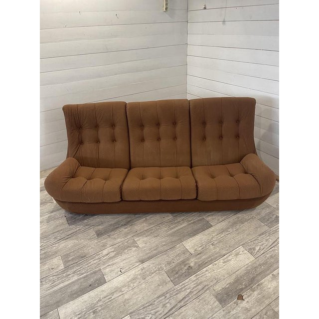 Brown Vintage Original Atlantis Living Room Set from Jitona, 1970, Set of 3 For Sale - Image 8 of 17