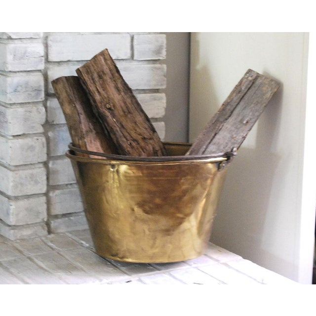 1800s Antique Brass Bucket / Firewood Holder Chairish