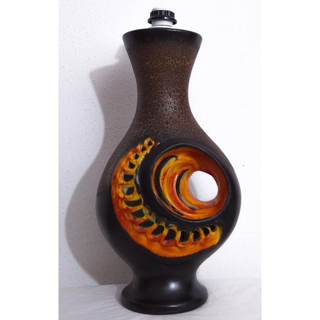 West German Fat Lava Pottery Floor Lamp Base by Walter Gerhards, 1970s, in Flawless conditions. Designed 1970 to 1979 I...