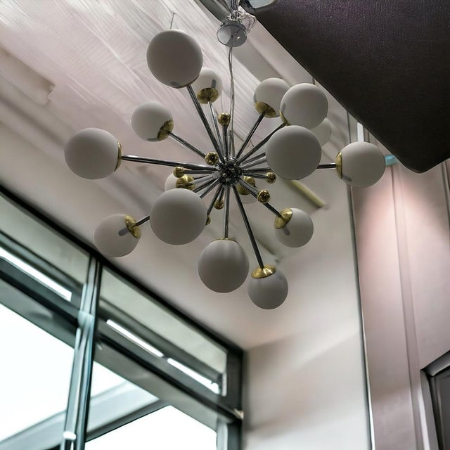 Metal Large Space Age Sputnik Chandelier, 1990s For Sale - Image 7 of 10