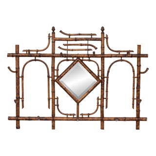 Dutch Colonial Bamboo Wall Coat Rack, 1930s For Sale