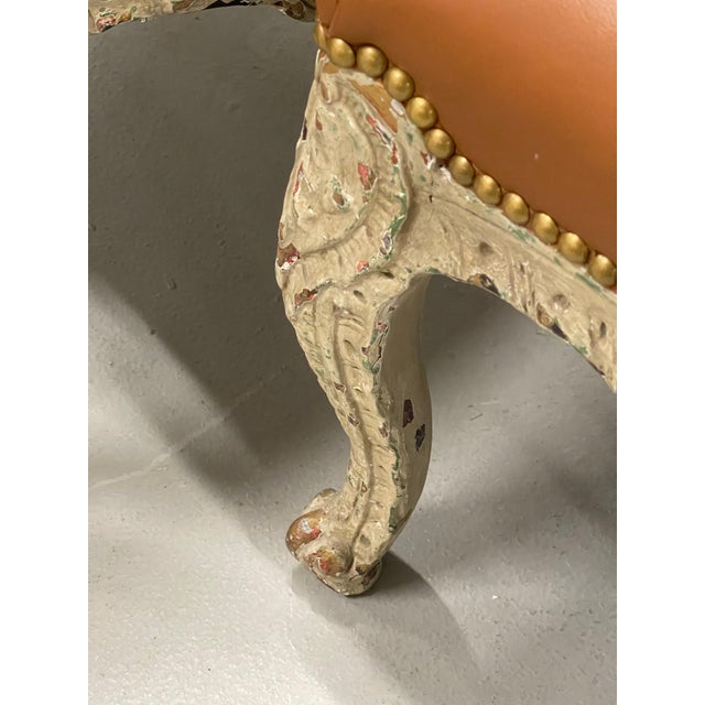 19th Century Pair of Louis XV Bergere Chairs Upholstered in Beige Leather For Sale - Image 15 of 18
