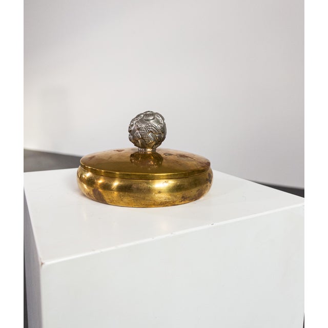 Modern Swedish Lidded Jar by Carl-Einar Borgström for Ystad-Metall, 1930s For Sale - Image 4 of 6