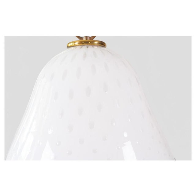 Murano Cased Glass Pendant Lamp with Ruby Trim, Italy, 1960s For Sale - Image 6 of 8