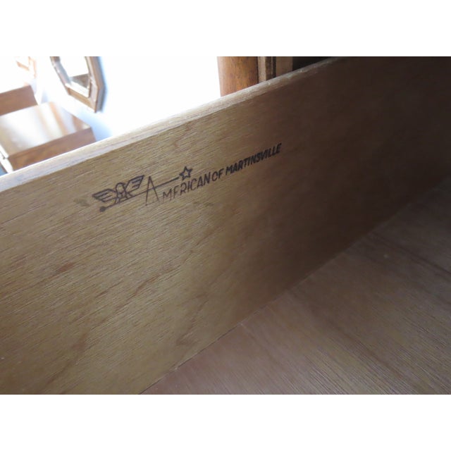 Wood American of Martinsville Hollywood Regency Rattan Tall Chest of Drawers 6447 For Sale - Image 7 of 13