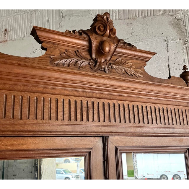 Late 19th Century Vintage Boho Hand Carved Eastlake Linen Press For Sale - Image 5 of 11