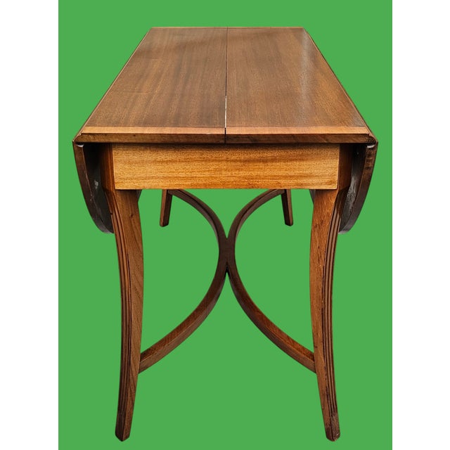 Early 20th Century Vintage Charak "Danbury" Mahogany Drop Leaf Dining Table W/3leaves For Sale - Image 5 of 7
