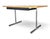 Defined by its bold contrast of warm wood, ebonized black, and polished chrome, this Mid-Century Modern writing desk...