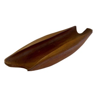 Sculptural Wooden Bowl in Teak, 1950 For Sale
