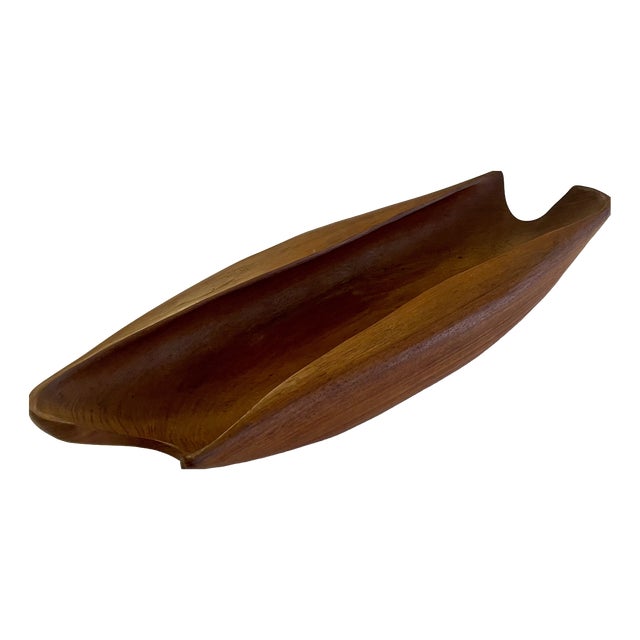 Sculptural Wooden Bowl in Teak, 1950 For Sale