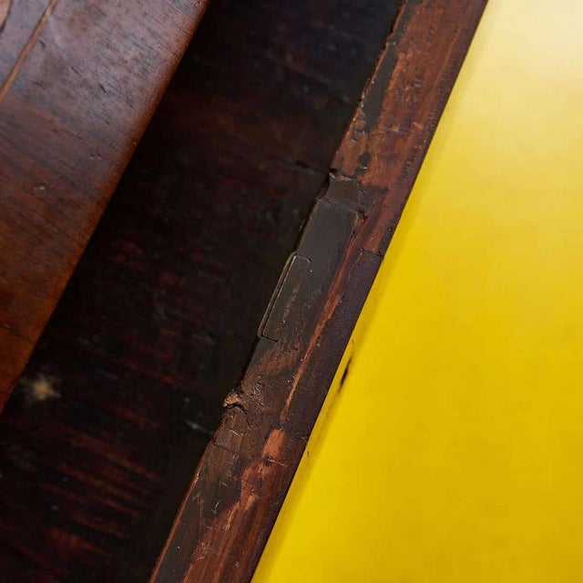 Brown Antique Folding Chest of Drawers with Inlaid Decorations For Sale - Image 8 of 18
