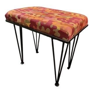 Mid Century Modern Wrought Iron Bench For Sale