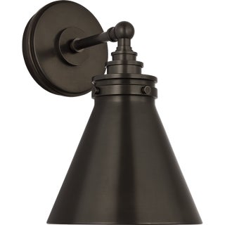 Chapman & Myers for Visual Comfort Signature Parkington Small Single Wall Light in Bronze For Sale