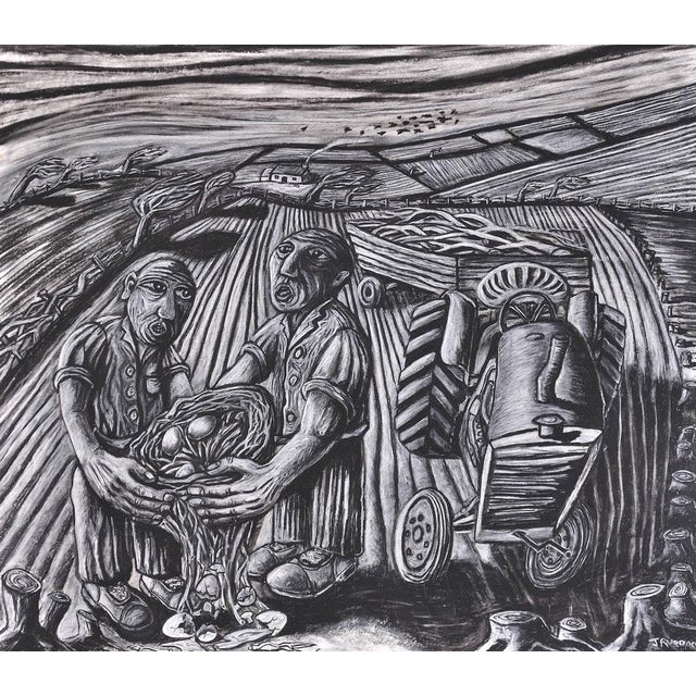 Julian ruddock. british ( b.1965 ). lost hedgerows. pastel on paper. signed lower right. image size 21.9 inches x 25...