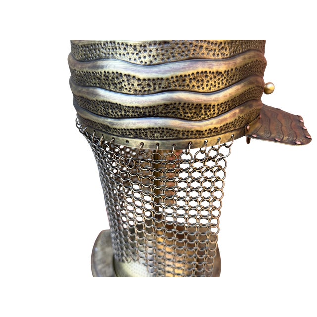 Fluted Brass Warrior Helm For Sale - Image 12 of 15