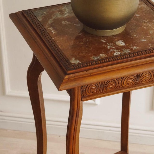 Tall Side Table with Marble Top For Sale - Image 12 of 12