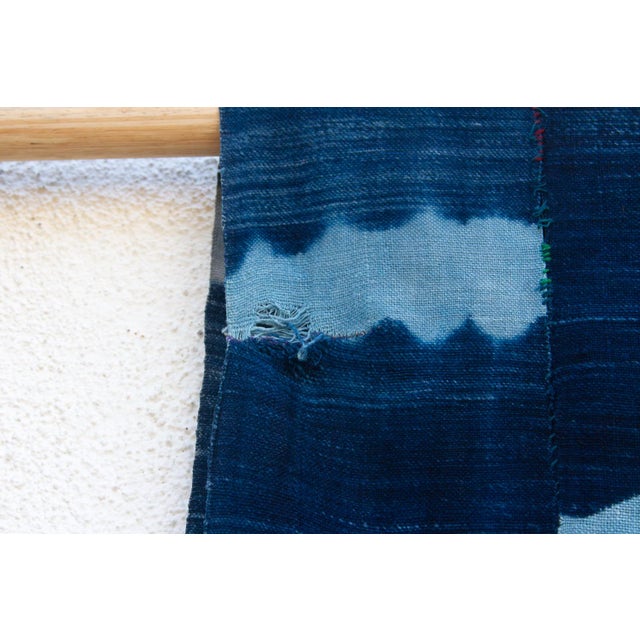 Indigo Crest Mud Cloth Throw For Sale - Image 4 of 7