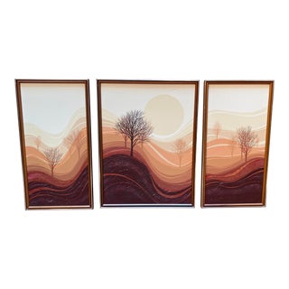 1970s Letterman Triptych Art, Framed For Sale