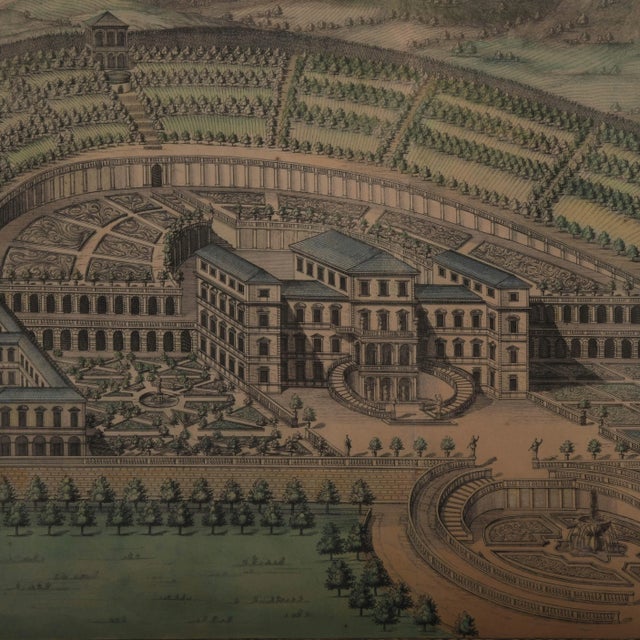 Baroque Framed Antique Engraving of Villa Della Regina For Sale - Image 3 of 10