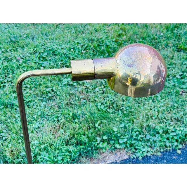 1960s Vintage 1970s Brass Adjustable Floor Lamp by Casella Lighting Co For Sale - Image 5 of 7