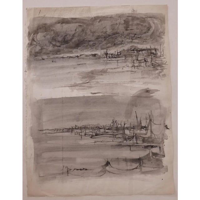 Landscape is a beautiful drawing in watercolor paper realized by Rudolf Hausner (1914-1995). In aged condition a trace of...