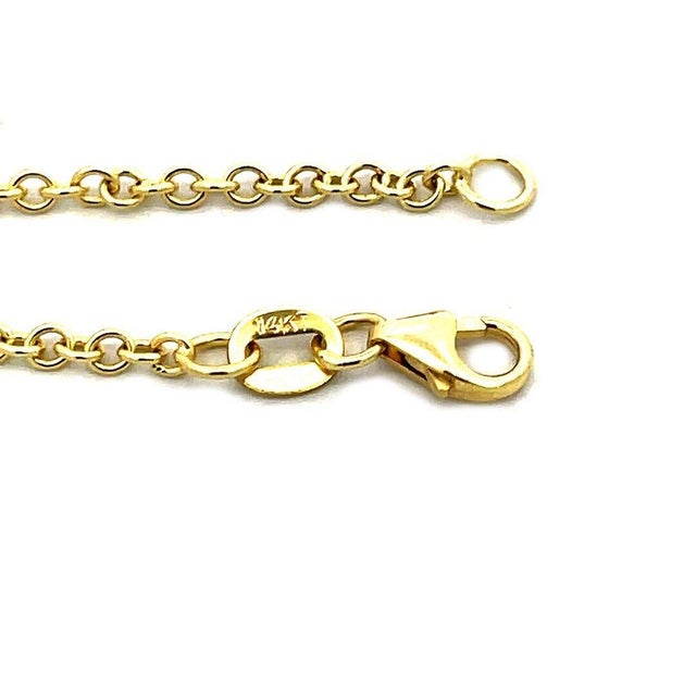 This is a beautiful round shaker pendant and chain necklace. The chain in 14k solid gold oval link with lobster clasp. The...