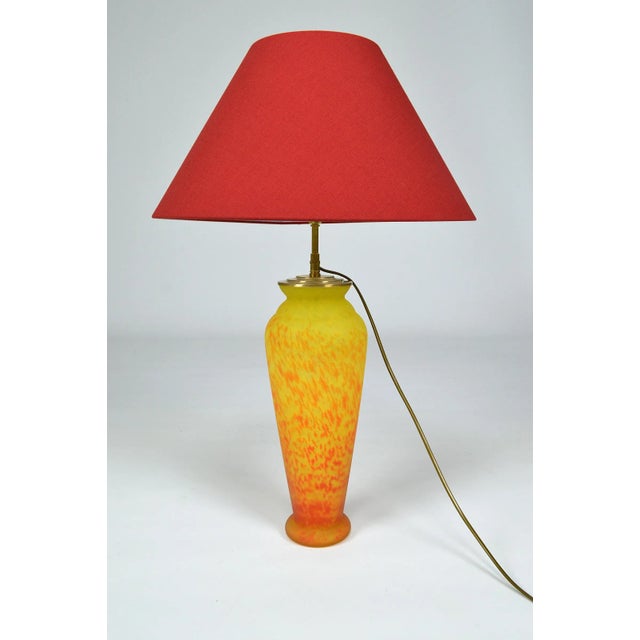 Art Nouveau Style Art Glass Table Lamp, 1970s For Sale - Image 12 of 12