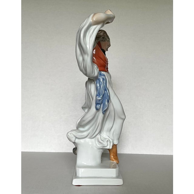 Herend Pair of Herend Hand-Painted Hungarian Gentleman Dancer Porcelain Figurines For Sale - Image 4 of 17