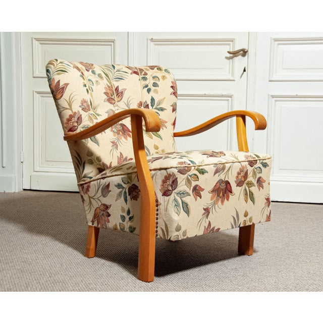 Brown Vintage Swedish Elm Chair, 1940s For Sale - Image 8 of 9