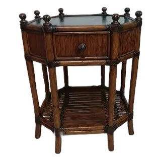 1980s Tommy Bahama Bali Hai Flamingo Octagonal End Table One Drawer For Sale